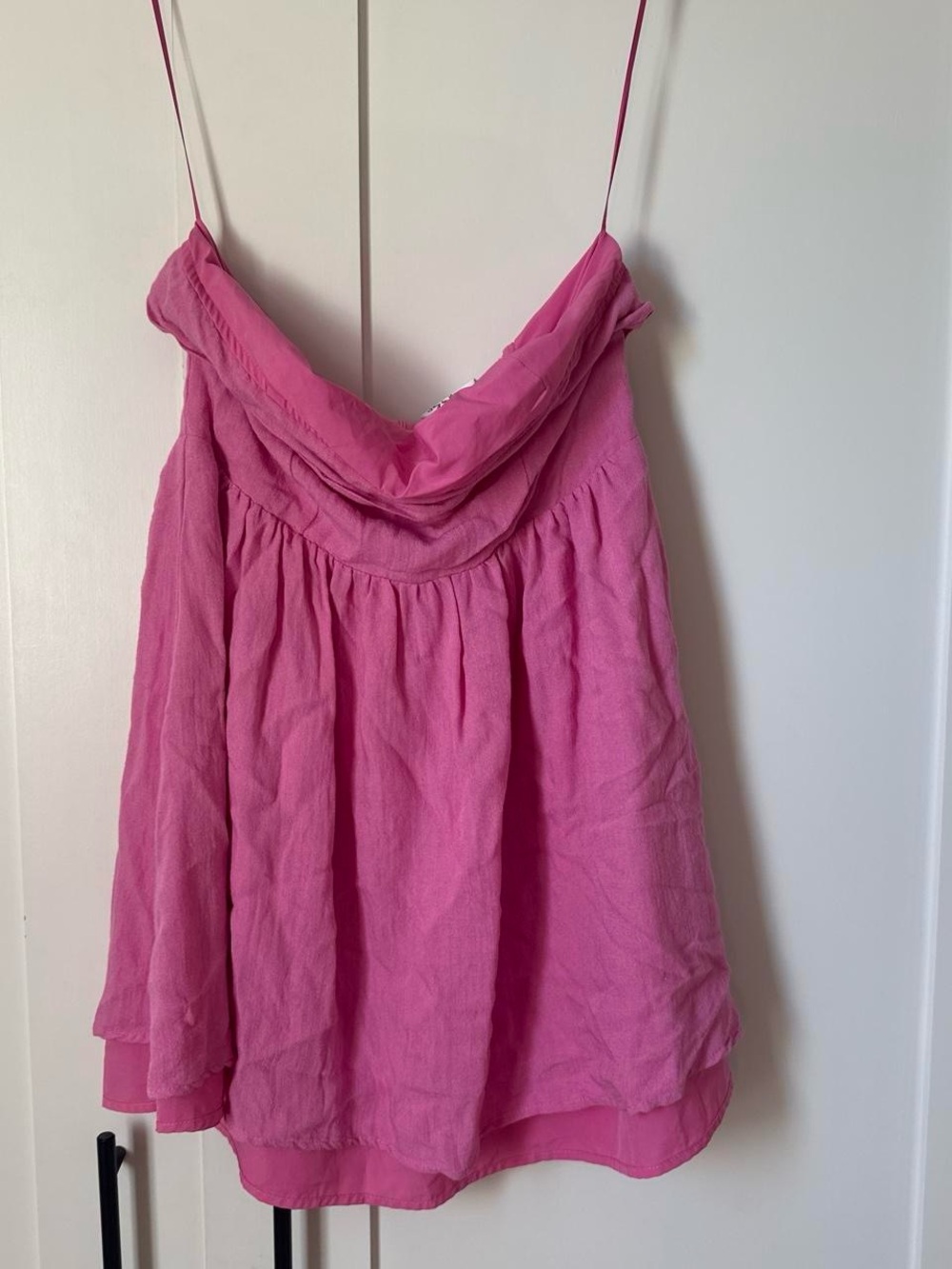 Pink Cowl Neck Mini Dress with Spaghetti Straps